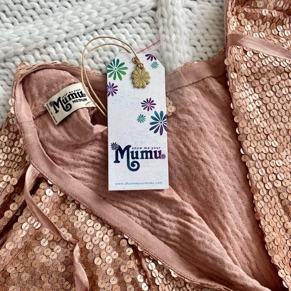 NWT Show Me Your Mumu Dress M Rose Gold Genevieve - Picture 6 of 9